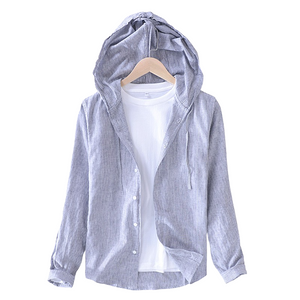 Pollogie™ Hensley Linen Blend Hooded Shirt