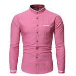 Pollogie™ Casual Mandarin Collar Long Sleeve Shirt