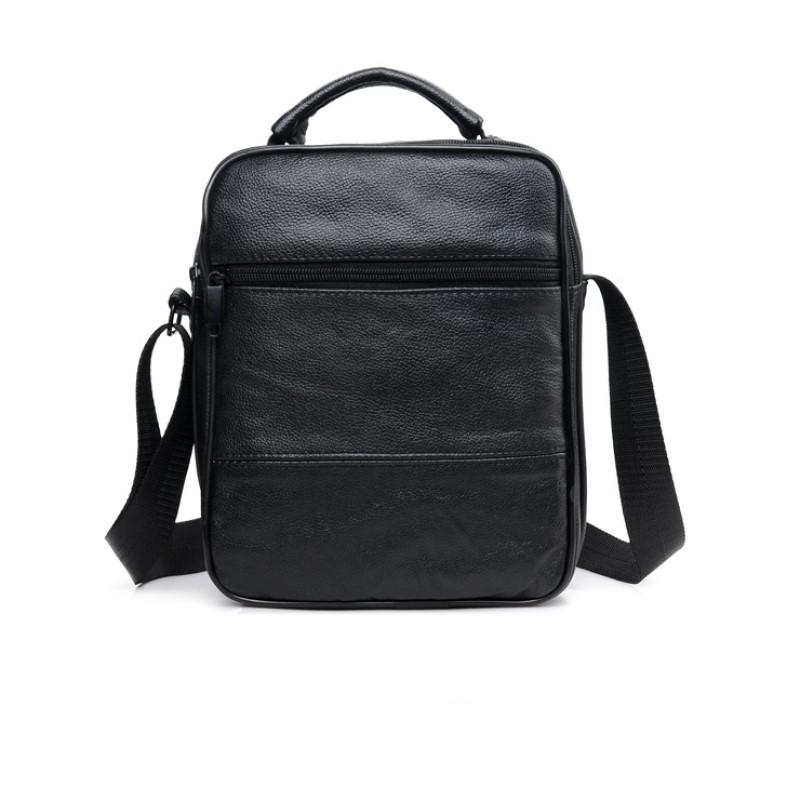 Pollogie™ Leather Black Crossbody Bag
