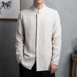 Pollogie™ Summer Long Sleeve Linen Blend Shirt