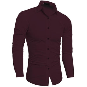 Pollogie™ Plain Slim Fit Button Shirt