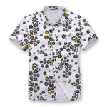 Pollogie™ White Daisy Pattern Button Shirt