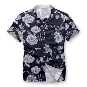 Pollogie™ Silver Flowers Button Shirt