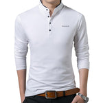 Pollogie™ Embroidered Logo Mandarin Collar Polo Shirt