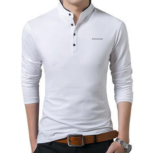 Pollogie™ Embroidered Logo Mandarin Collar Polo Shirt