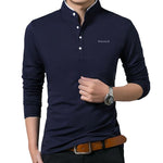 Pollogie™ Embroidered Logo Mandarin Collar Polo Shirt