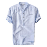 Pollogie™ Embroidered Logo Short Sleeve Mandarin Collar Shirt