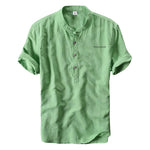 Pollogie™ Embroidered Logo Short Sleeve Mandarin Collar Shirt