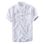 Pollogie™ Embroidered Logo Short Sleeve Mandarin Collar Shirt