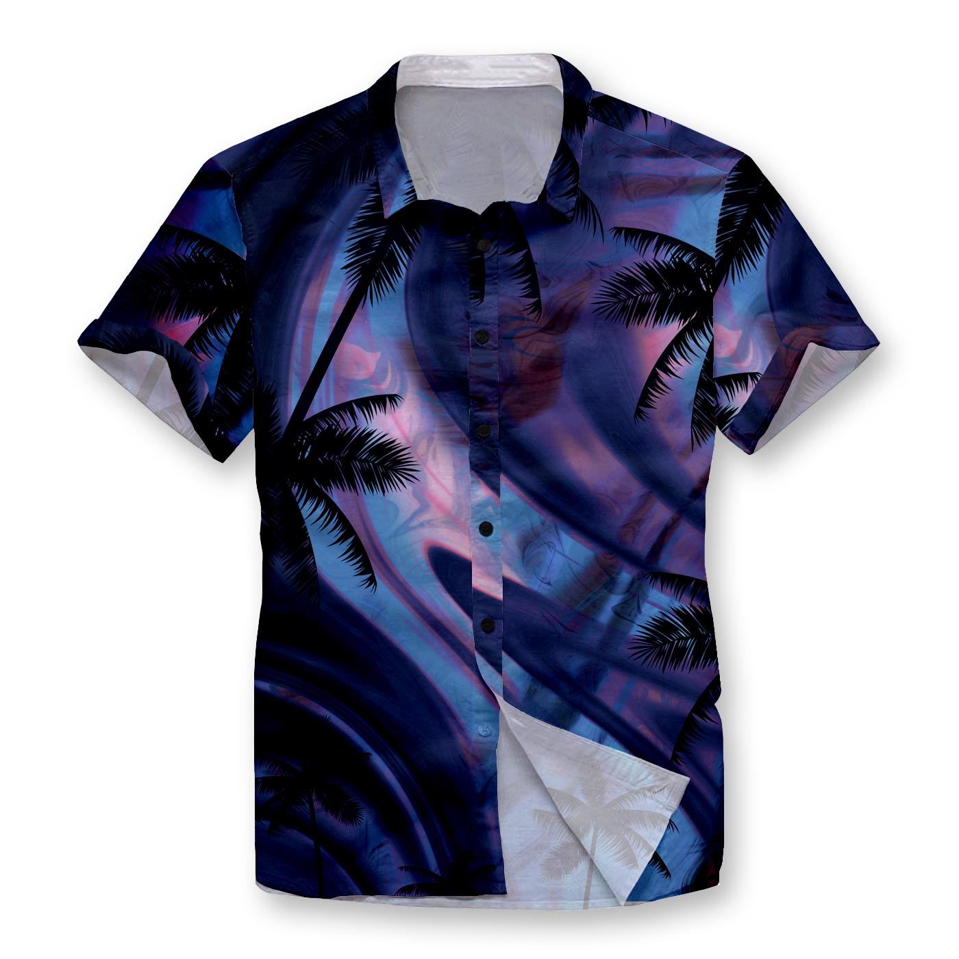 Pollogie™ Twilight Palms Button Shirt
