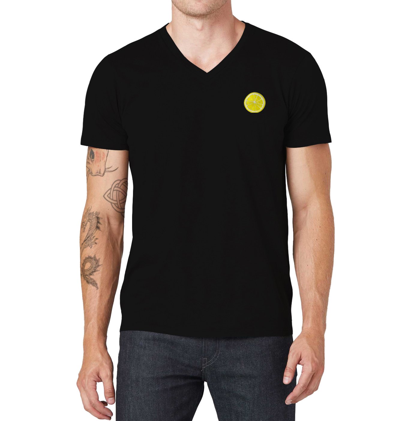 Pollogie™ Citron Embroidered V-Neck T-Shirt