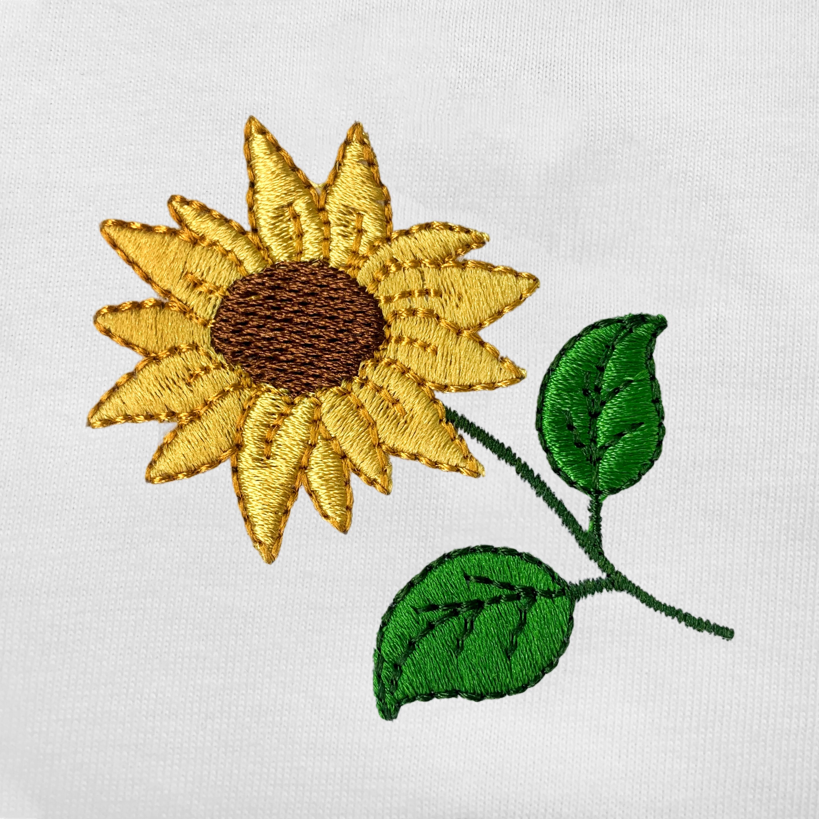Pollogie™ Sunflower Embroidered V-Neck T-Shirt