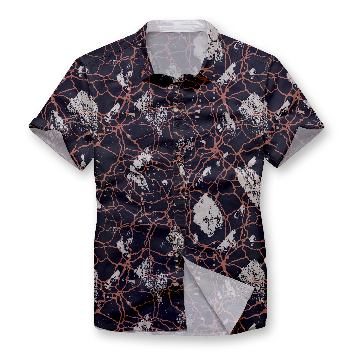Pollogie™ Rust Geometry Button Shirt