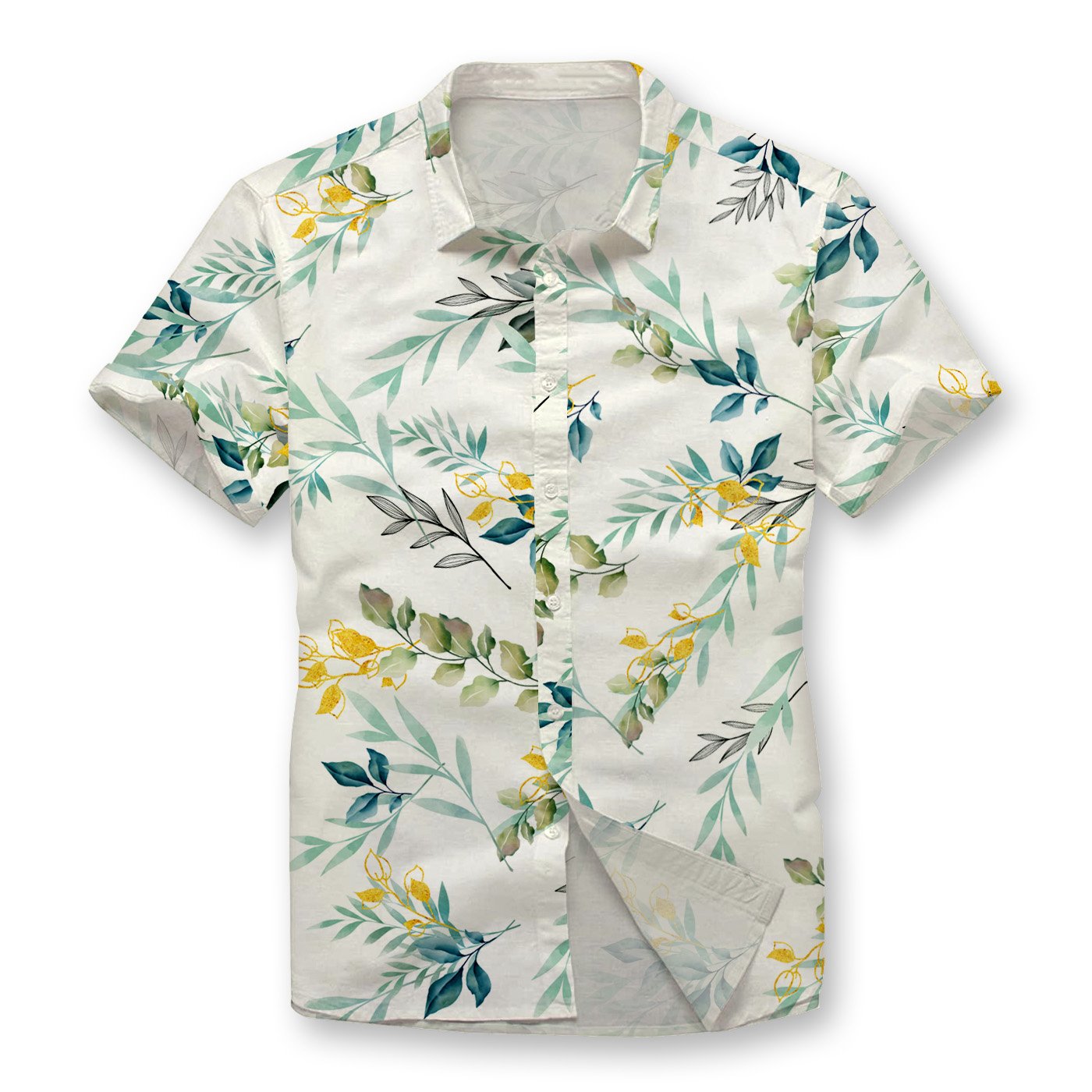 Pollogie™ Oil Paint Leaf Button Shirt