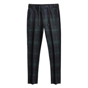 Pollogie™ Plaid Patterned Straight Trousers