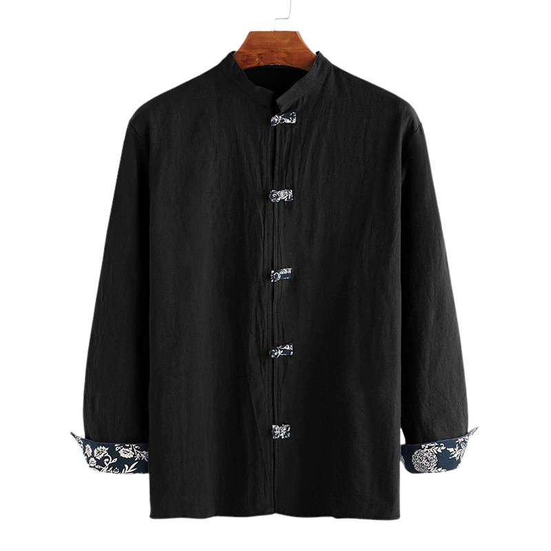 Pollogie™ Long Sleeve Mandarin Button Shirt
