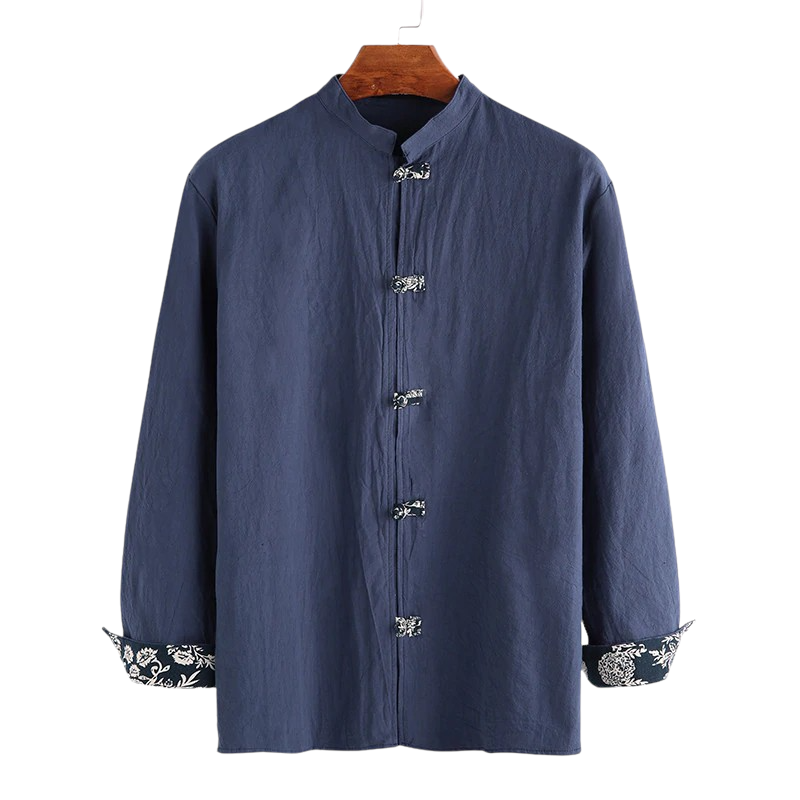Pollogie™ Long Sleeve Mandarin Button Shirt