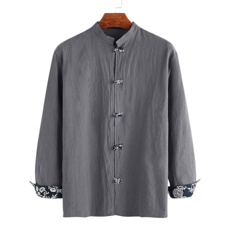 Pollogie™ Long Sleeve Mandarin Button Shirt