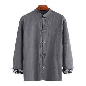 Pollogie™ Long Sleeve Mandarin Button Shirt