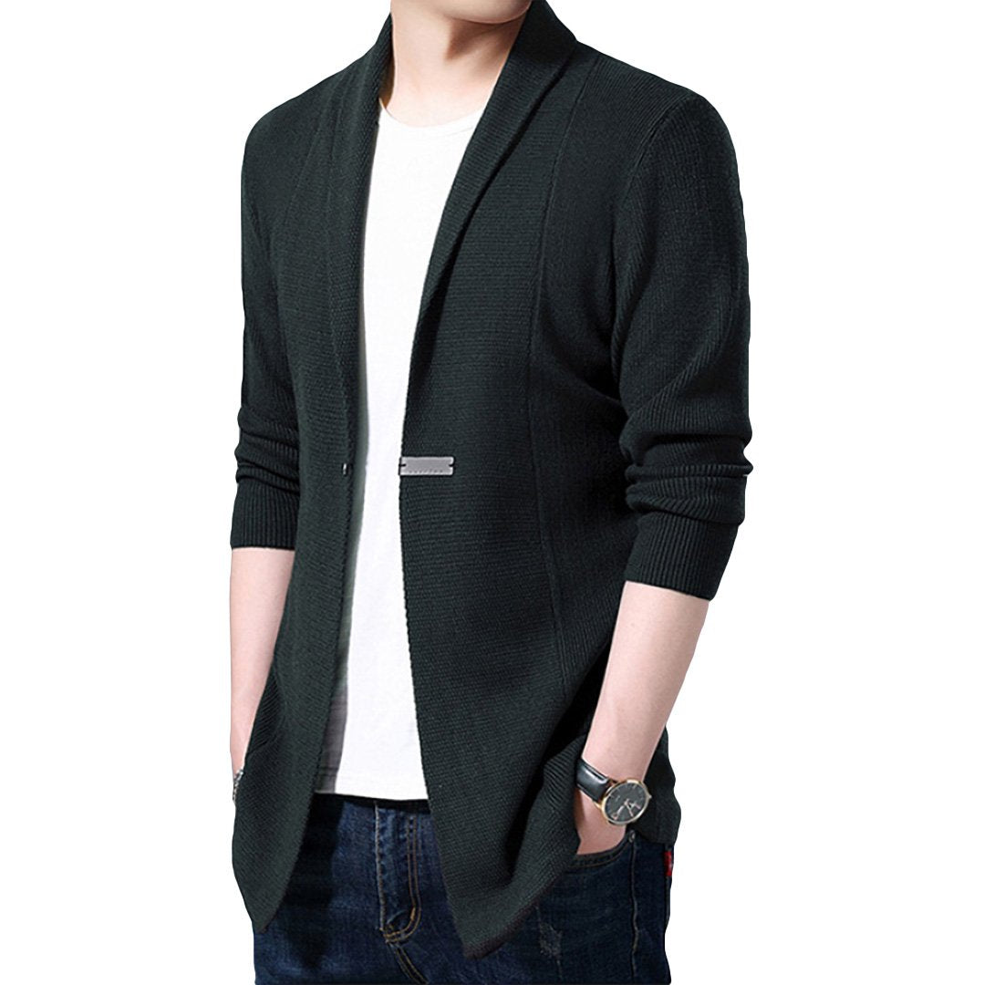 Pollogie™ Solid Single Button Cardigan