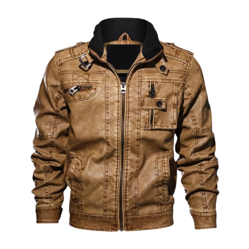 Pollogie™ Leather Motorcycle Jacket