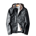 Pollogie™ Hooded Warm Leather Jacket