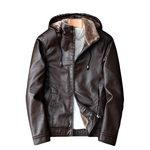 Pollogie™ Hooded Warm Leather Jacket