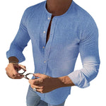 Pollogie™Mandarin Collar Long Sleeve Button Shirt