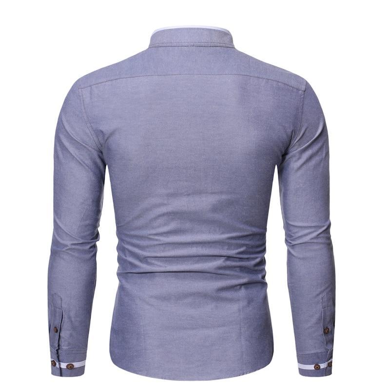 Pollogie™ Casual Mandarin Collar Long Sleeve Shirt