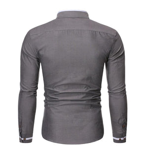 Pollogie™ Casual Mandarin Collar Long Sleeve Shirt